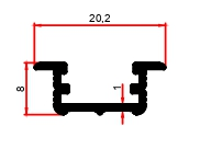 8x20 KANATLI LED PROFILI