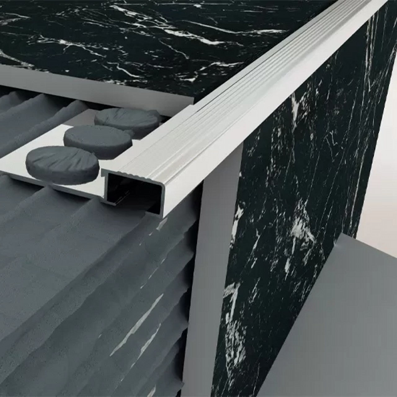 10mm Klasik Merdiven Profili - Samet Profil Mat Gümüş