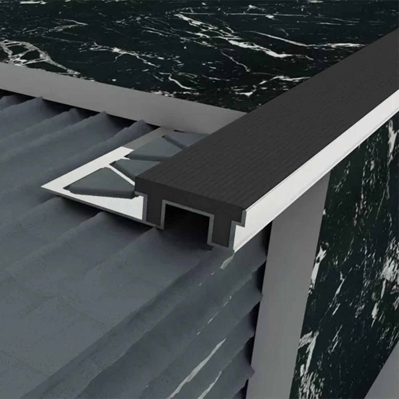 10mm Lastikli Merdiven Profili - Samet Profil